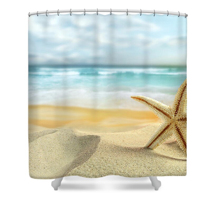 Starfish Shower Curtain featuring the photograph Starfish #4 by Mariel Mcmeeking