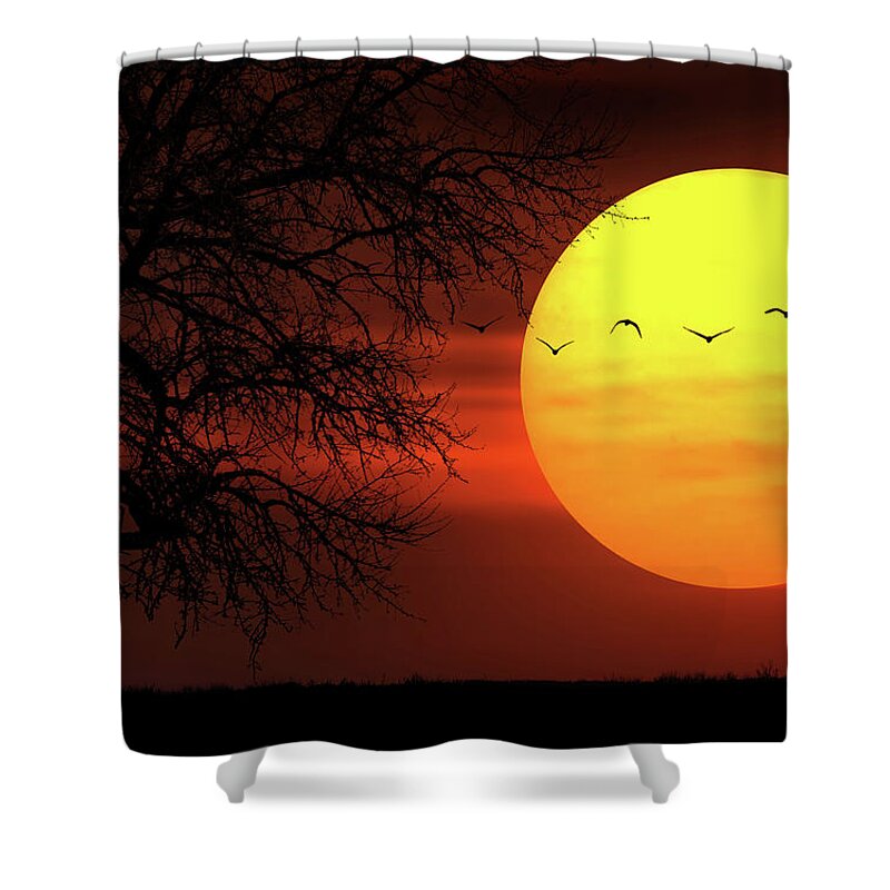 Autumn Shower Curtain featuring the photograph Sunset #4 by Bess Hamiti