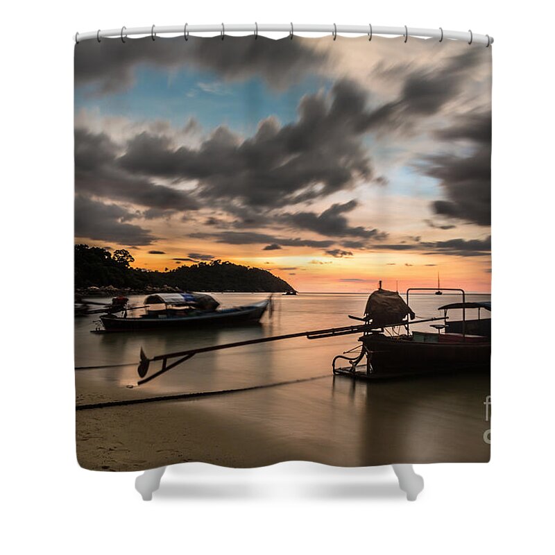 Koh Lipe Shower Curtain featuring the photograph Sunset over Koh Lipe #4 by Didier Marti
