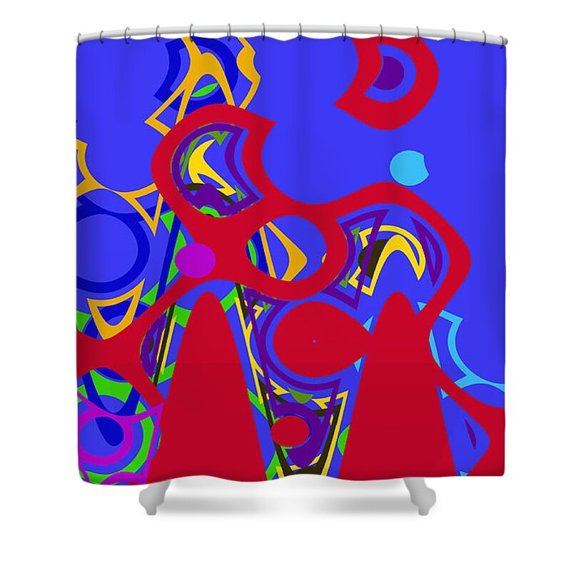 Abstract Shower Curtain featuring the digital art 4 U 28 by John Saunders