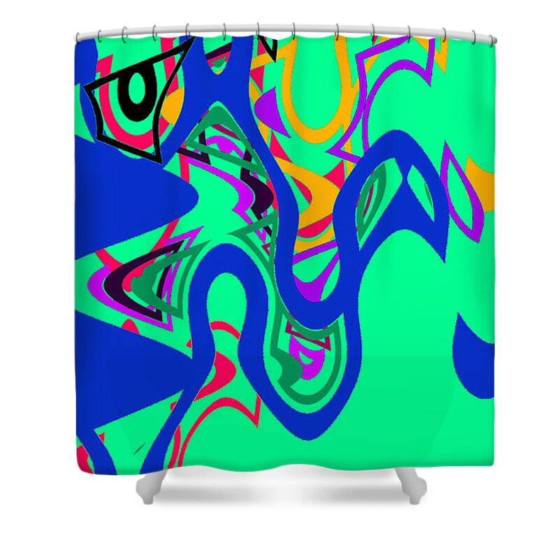 Abstract Shower Curtain featuring the digital art 4 U 42 by John Saunders