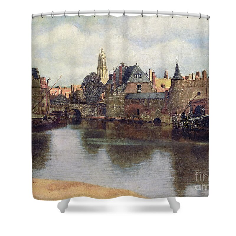 Vermeer Shower Curtain featuring the painting View of Delft by Jan Vermeer