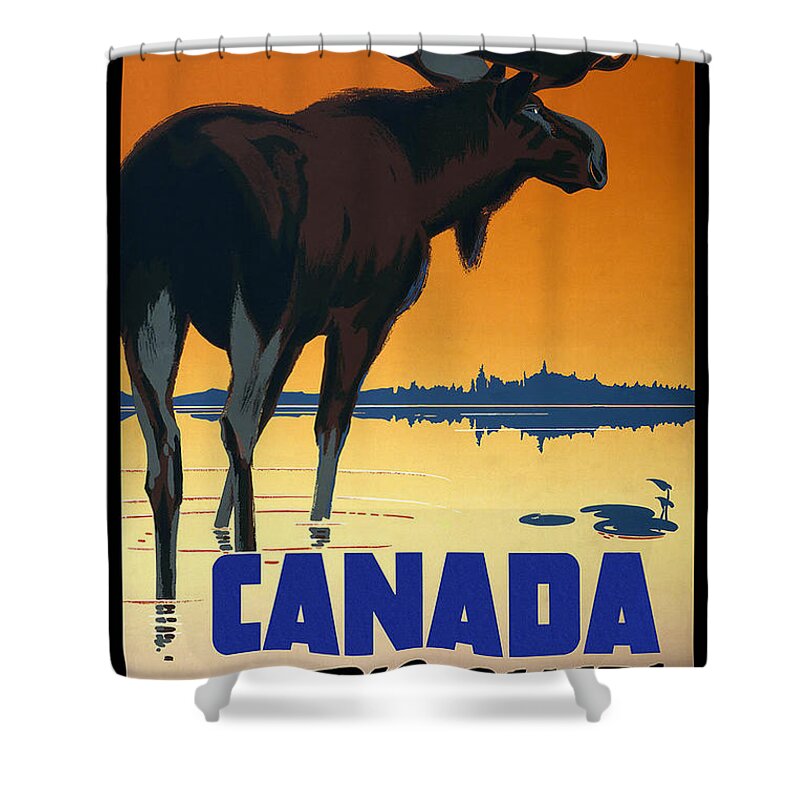 Vintage-travel-posters Shower Curtain featuring the painting Vintage-travel-posters by MotionAge Designs