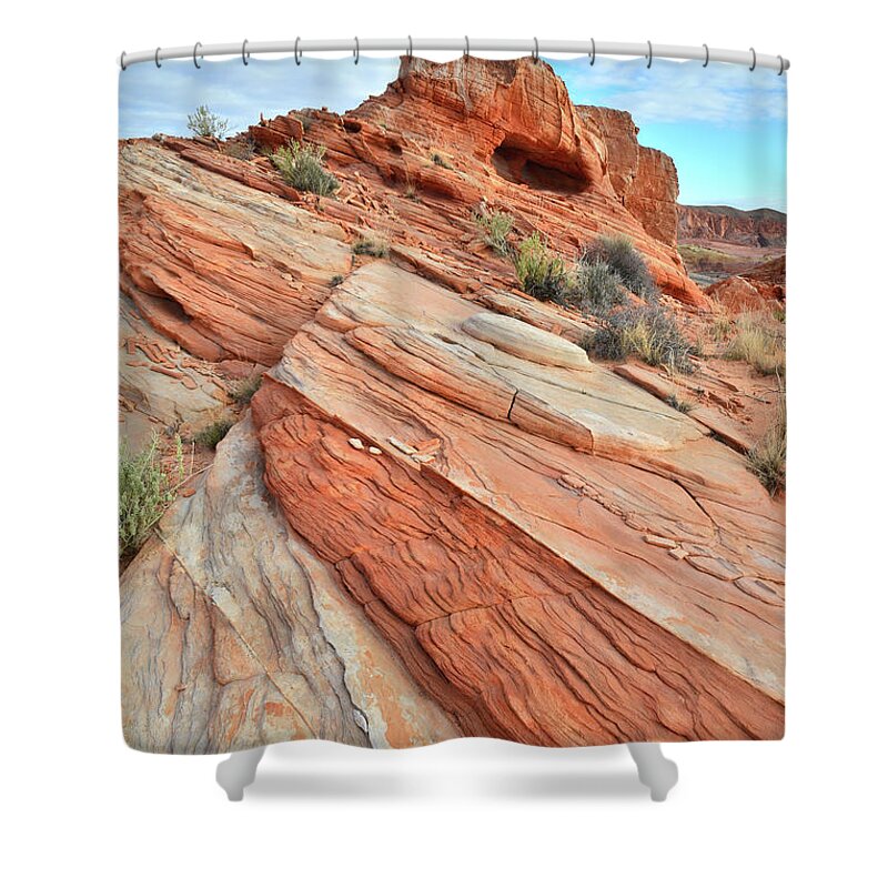 Valley Of Fire State Park Shower Curtain featuring the photograph Wave of Color in Valley of Fire #5 by Ray Mathis