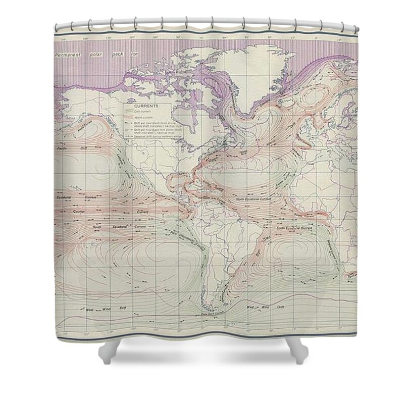 World Map Shower Curtain featuring the digital art World Map #4 by Super Lovely