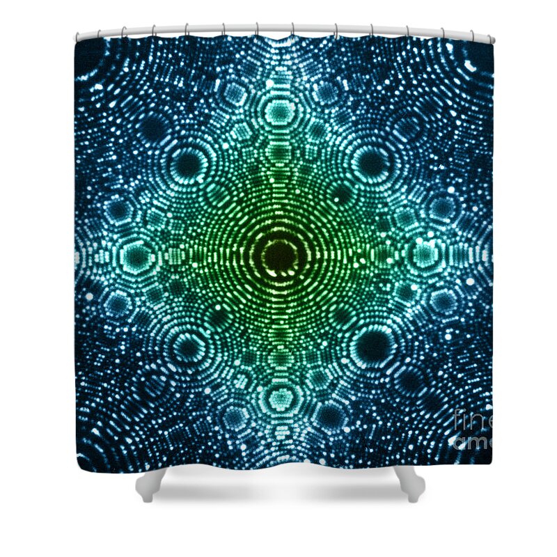 Diffraction Shower Curtain featuring the photograph X-ray Diffraction Of Iridium #3 by Omikron