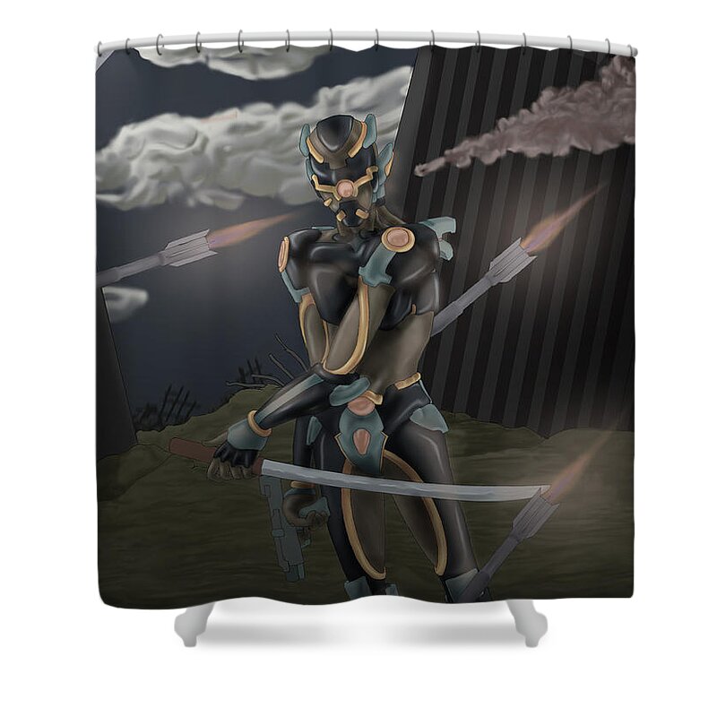 Unknown Shower Curtain featuring the digital art Unknown #42 by Super Lovely