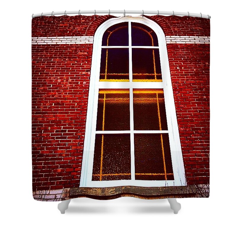 Beautiful Shower Curtain featuring the photograph The Window And Brick by Shawn Gordon