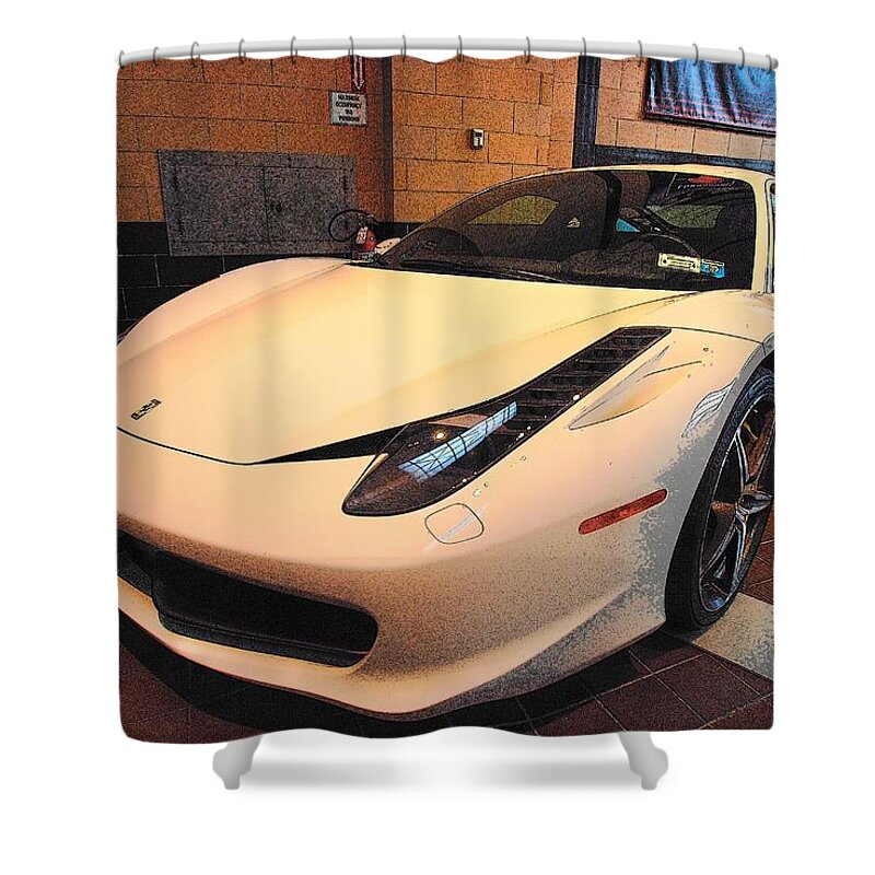 Automobiles Shower Curtain featuring the photograph 458 Italia by John Schneider