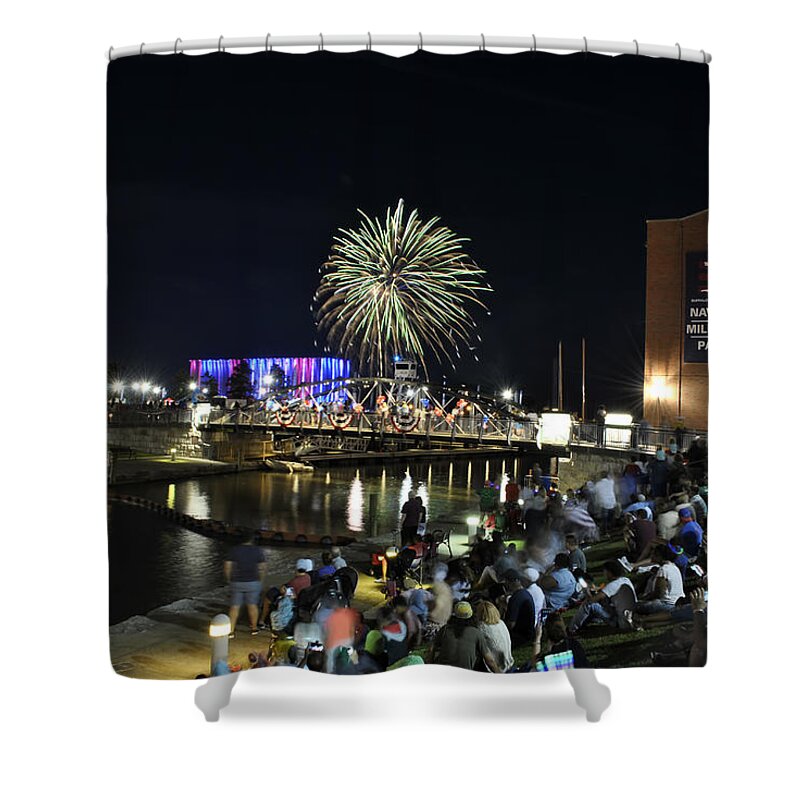 4th Of July Shower Curtain featuring the photograph 4th Of July 2017 Canalside Buffalo NY 04 by Michael Frank Jr