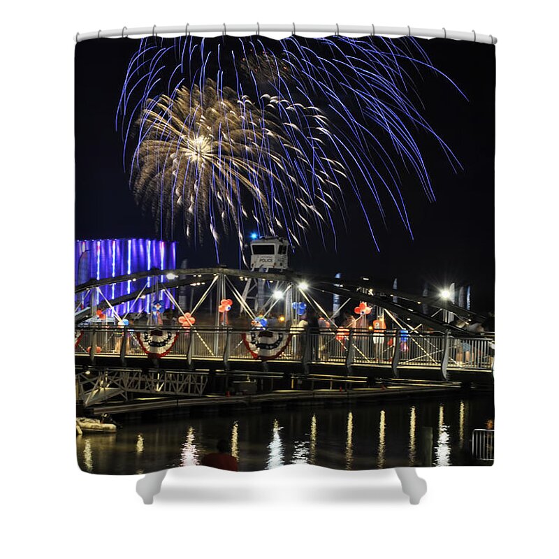 4th Of July Shower Curtain featuring the photograph 4th Of July 2017 Canalside Buffalo NY 24 by Michael Frank Jr