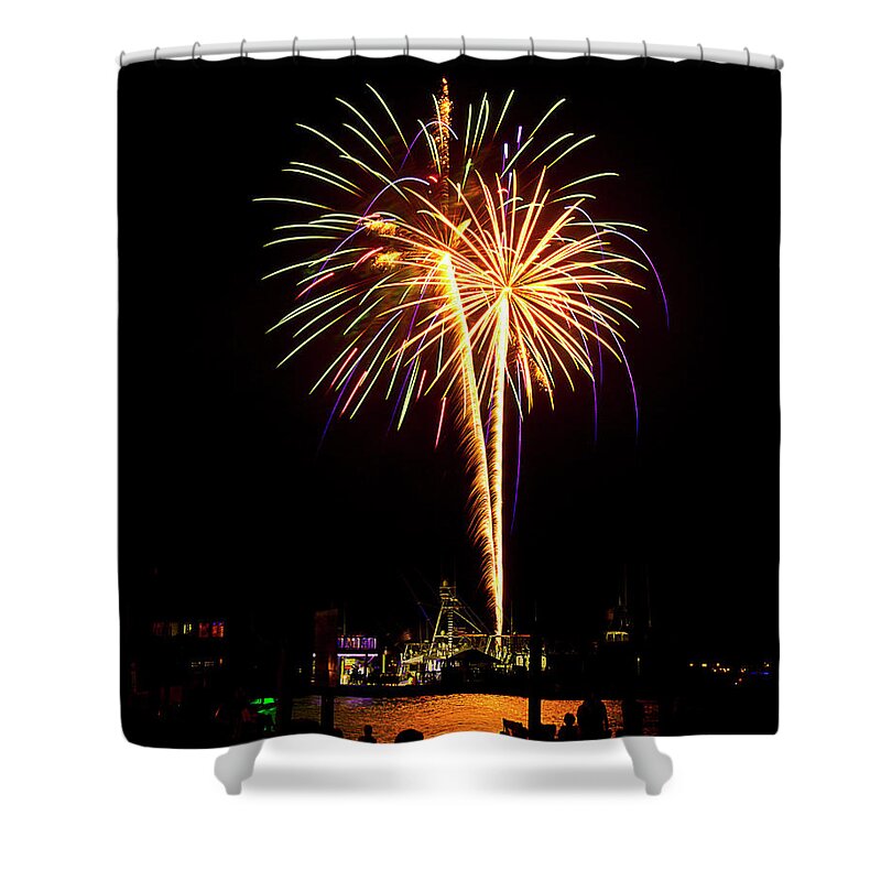 Fireworks Shower Curtain featuring the photograph 4th of July Fireworks by Bill Barber
