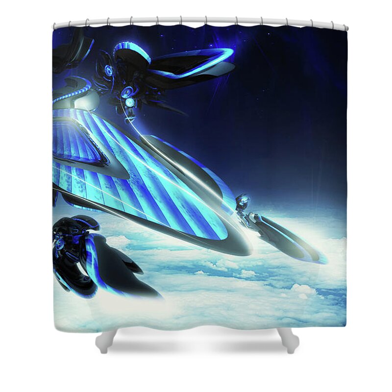 Abstract Shower Curtain featuring the digital art Abstract #5 by Maye Loeser