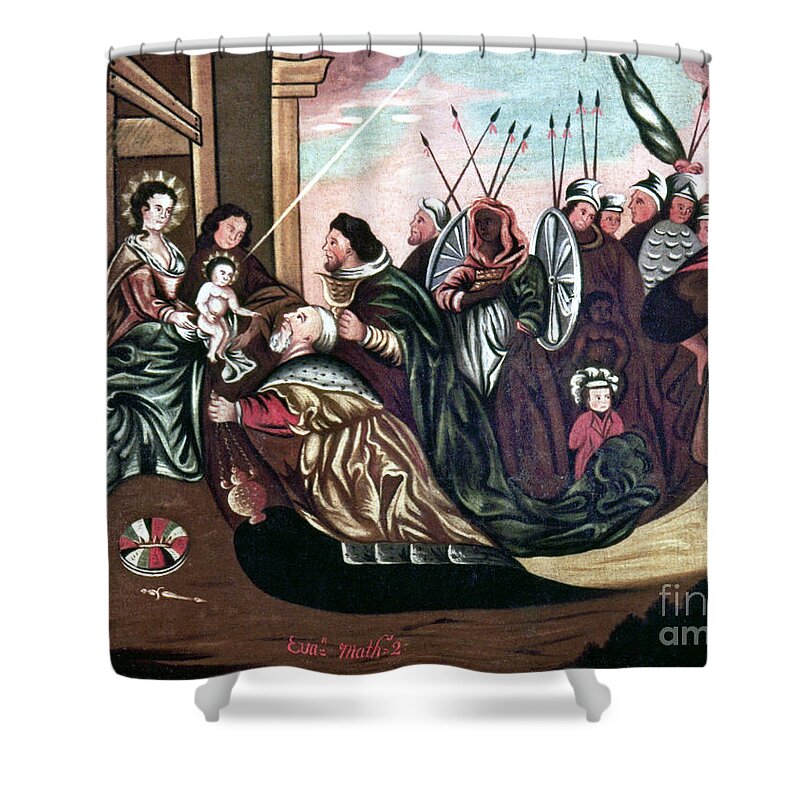 18th Century Shower Curtain featuring the photograph Adoration Of The Magi #5 by Granger