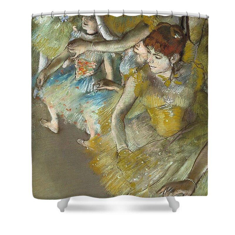 Ballet Dancers On The Stage Shower Curtain featuring the painting Ballet Dancers on the Stage #5 by MotionAge Designs