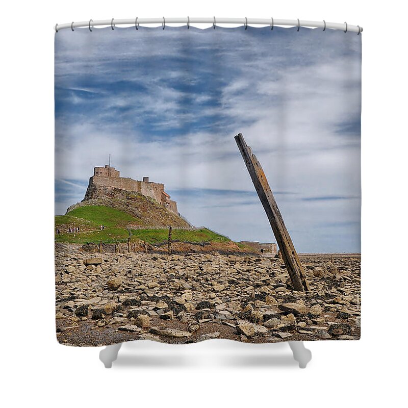 Holy Island Shower Curtain featuring the photograph Holy Island of Lindisfarne by Smart Aviation
