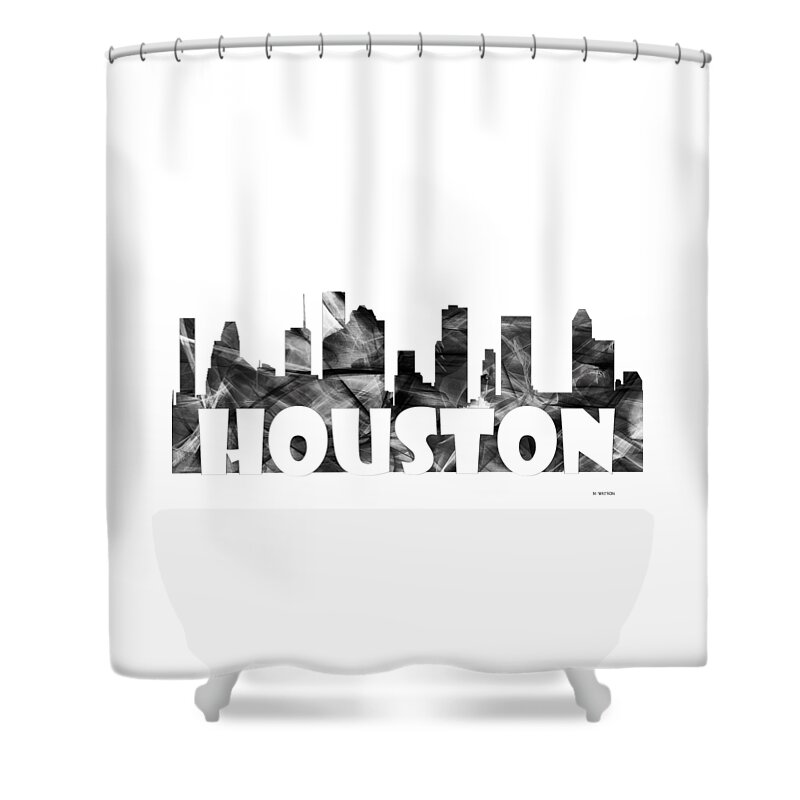 Houston Texas Skyline Shower Curtain featuring the digital art Houston Texas Skyline #5 by Marlene Watson