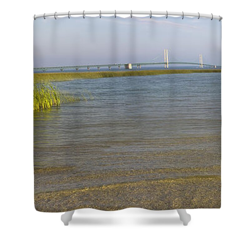 Mackinaw Shower Curtain featuring the photograph Mackinac Bridge #7 by Tara Lynn