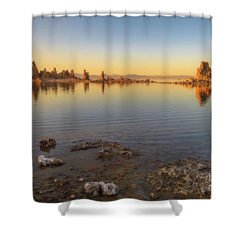 Mono Lake Shower Curtain featuring the photograph Mono Lake sunset #5 by Benny Marty