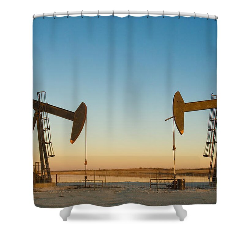Crude Oil Shower Curtain featuring the photograph Oil Rig #5 by Anthony Totah