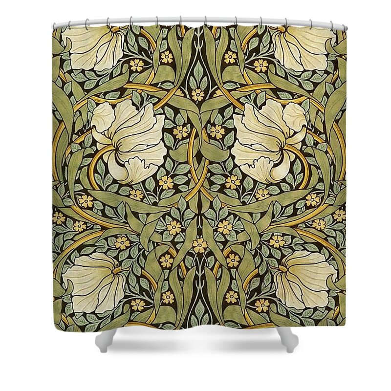 William Morris Shower Curtain featuring the painting Pimpernel by William Morris
