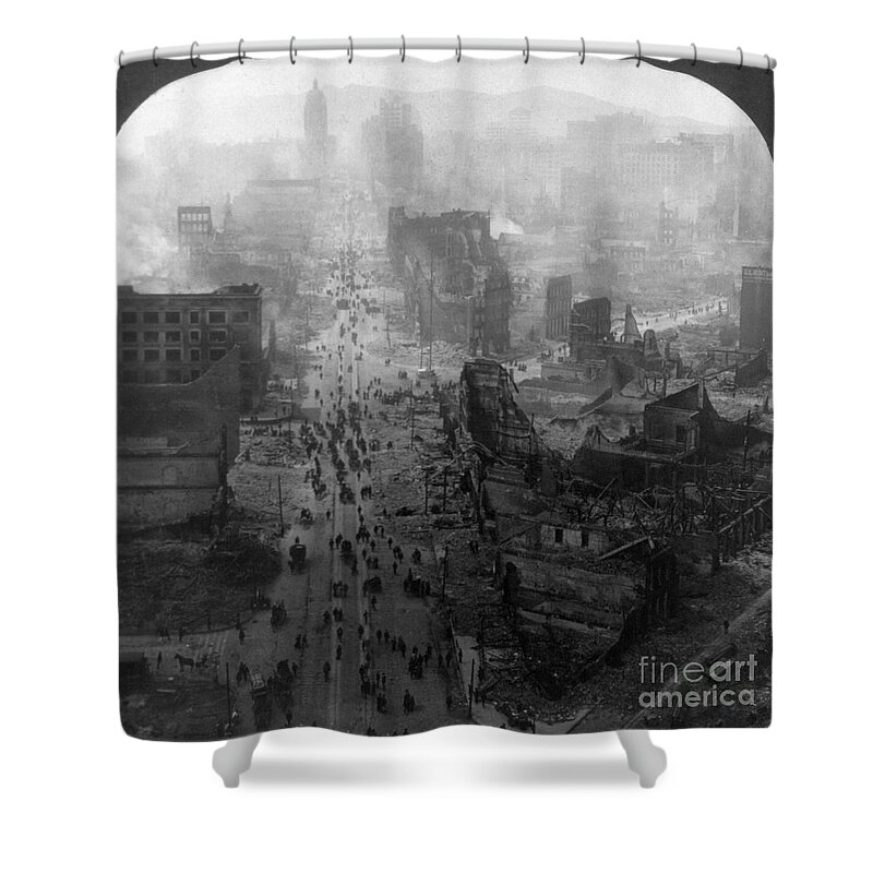 1906 Shower Curtain featuring the photograph San Francisco Earthquake #5 by Granger