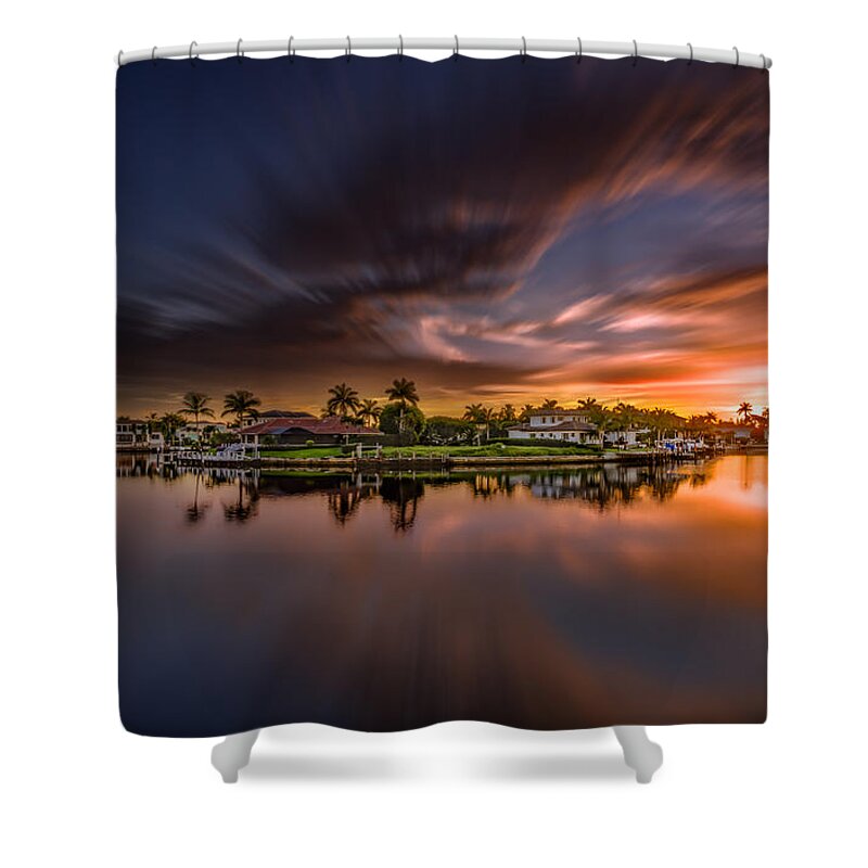 Naples Shower Curtain featuring the photograph Sunrise at Naples, Florida #5 by Peter Lakomy