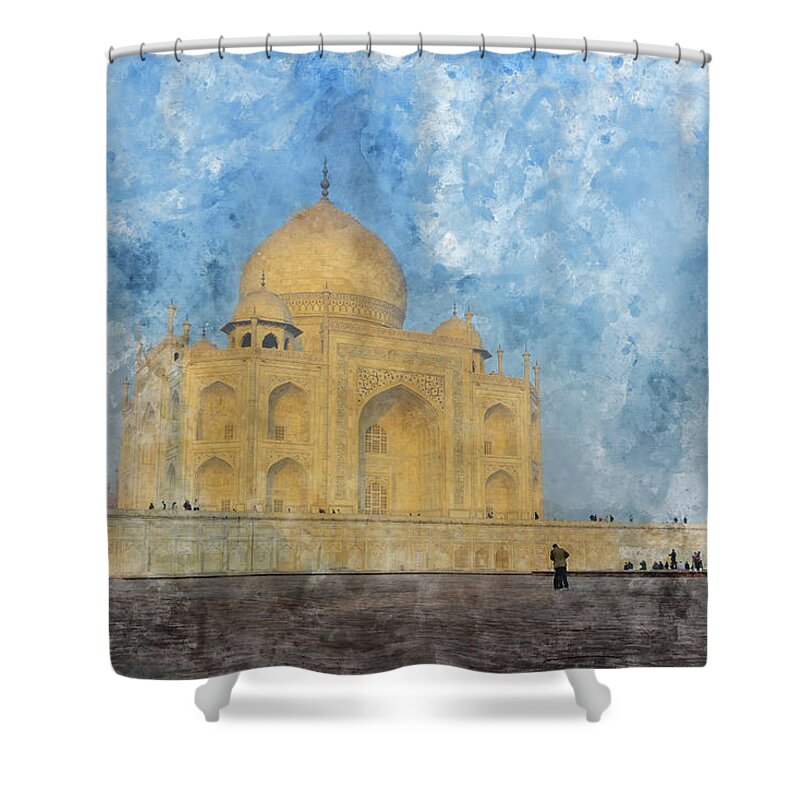 History Shower Curtain featuring the photograph Taj Mahal in India #5 by Brandon Bourdages