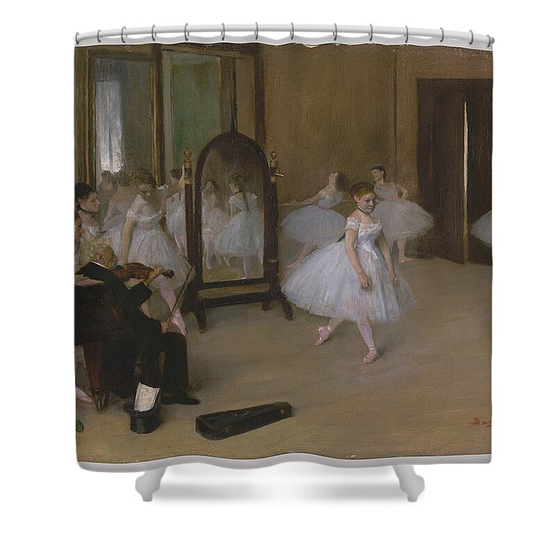 The Dancing Class Shower Curtain featuring the painting The Dancing Class #5 by MotionAge Designs