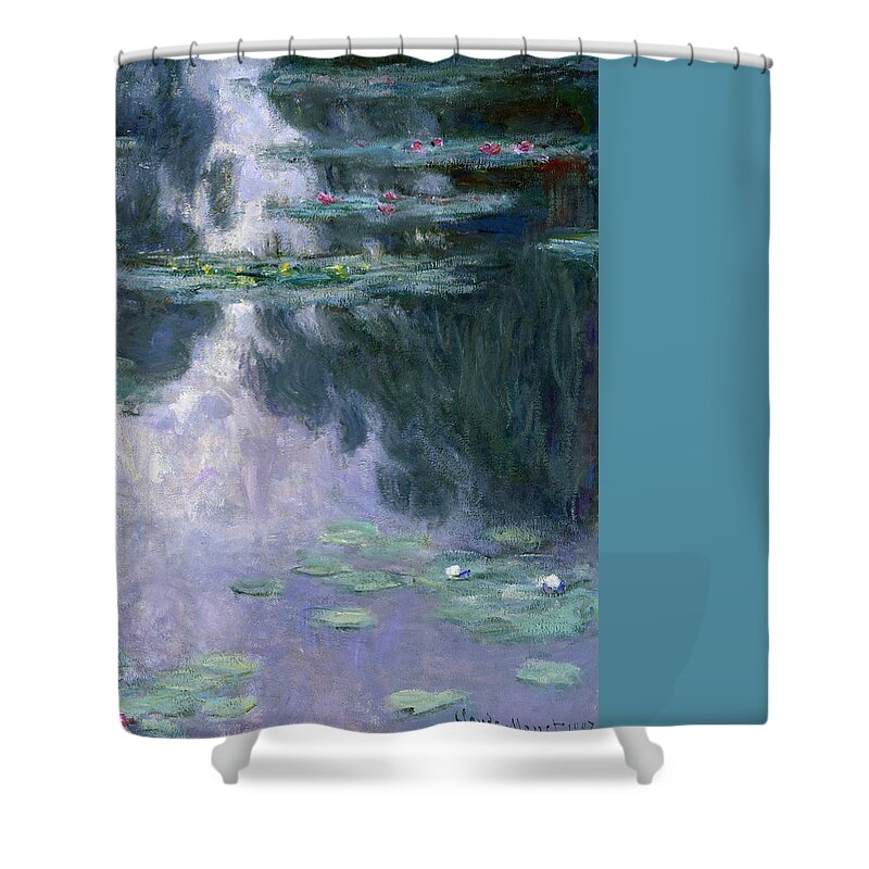 Nympheas Shower Curtain featuring the painting Waterlilies by Claude Monet