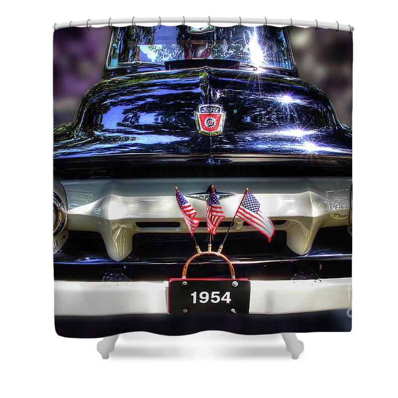 1954 Ford Truck Shower Curtain featuring the photograph 54 Ford by Michael Eingle