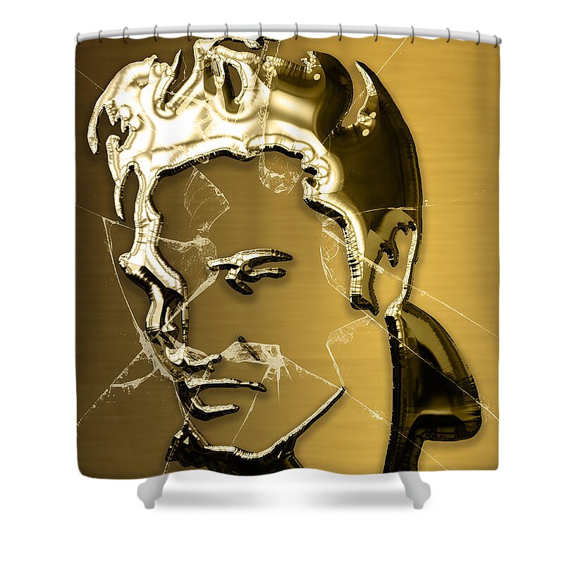 Elvis Art Shower Curtain featuring the mixed media Elvis Presley Collection #61 by Marvin Blaine