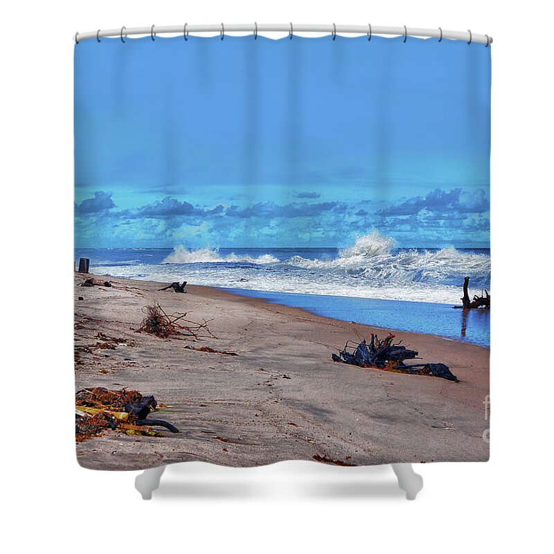 Singer Island Shower Curtain featuring the photograph 58- Sapphire Surf by Joseph Keane