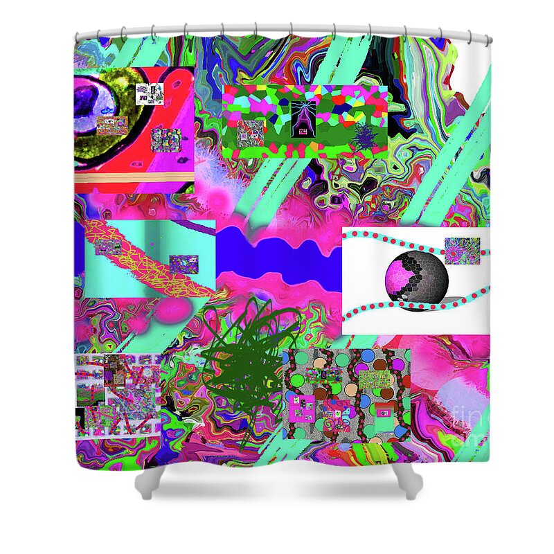 Walter Paul Bebirian Shower Curtain featuring the digital art 6-1-2015f by Walter Paul Bebirian