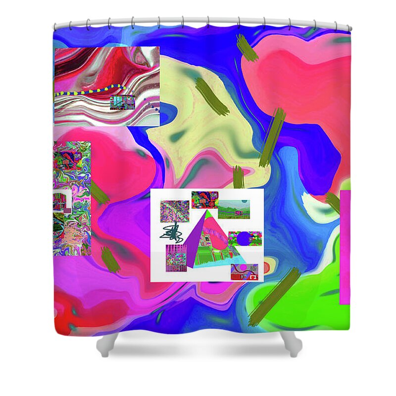 Walter Paul Bebirian Shower Curtain featuring the digital art 6-19-2015dabcdefghijklmnopqrtuvwxyzabcdefghij by Walter Paul Bebirian