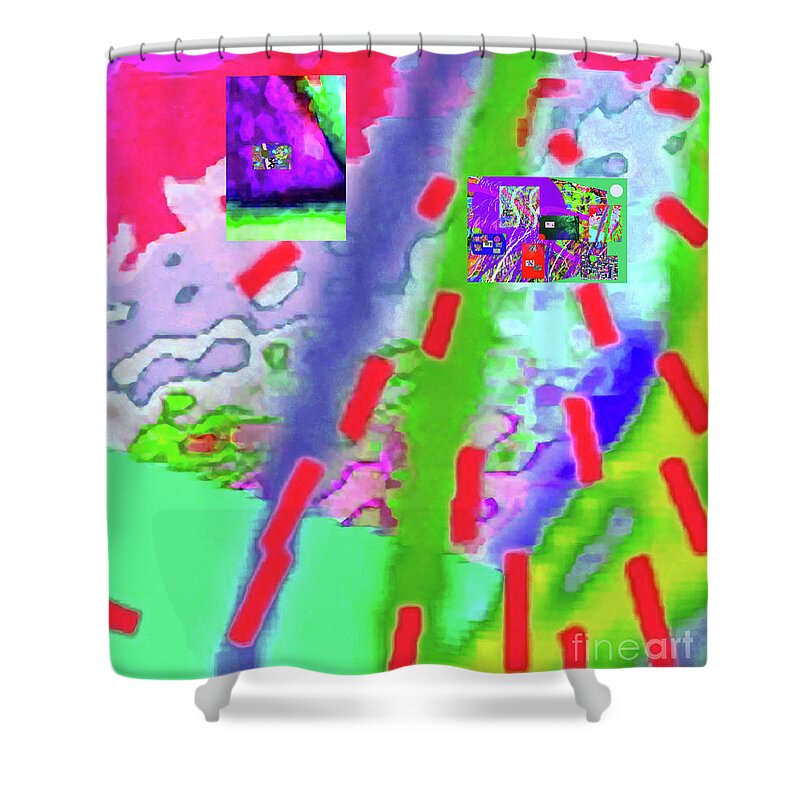 Walter Paul Bebirian Shower Curtain featuring the digital art 6-28-2015ca by Walter Paul Bebirian
