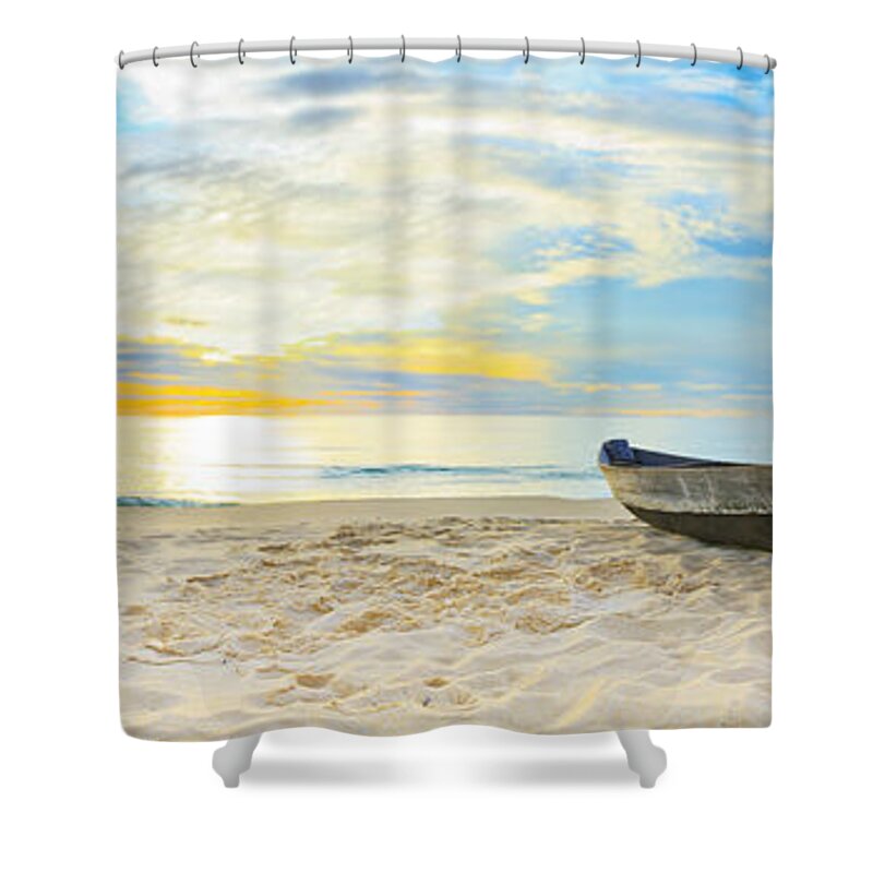 Panorama Shower Curtain featuring the photograph Beach panorama #6 by MotHaiBaPhoto Prints