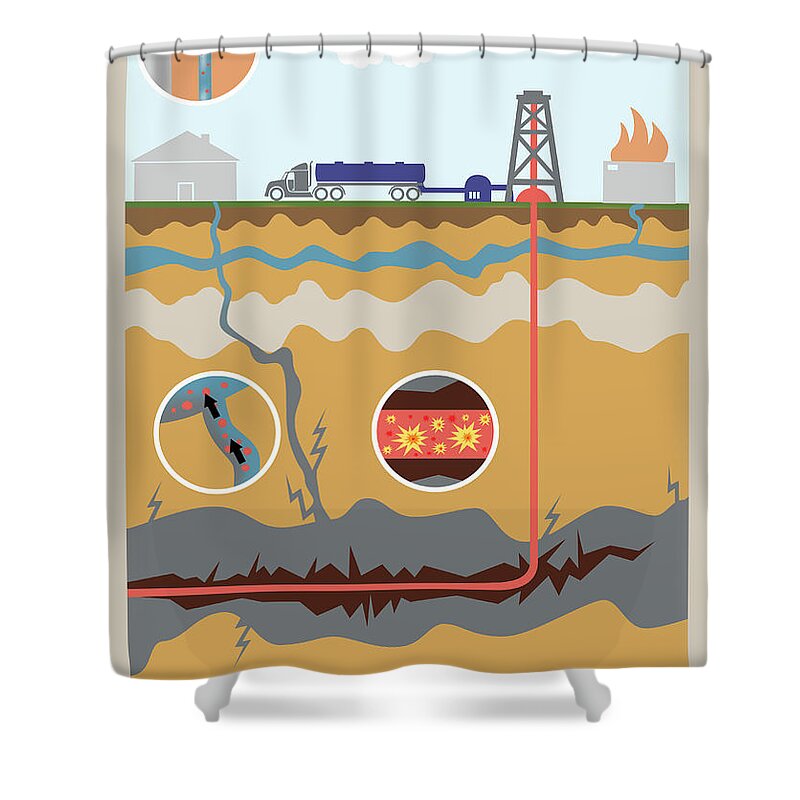 Fracking Shower Curtain featuring the photograph Fracking #6 by Gwen Shockey