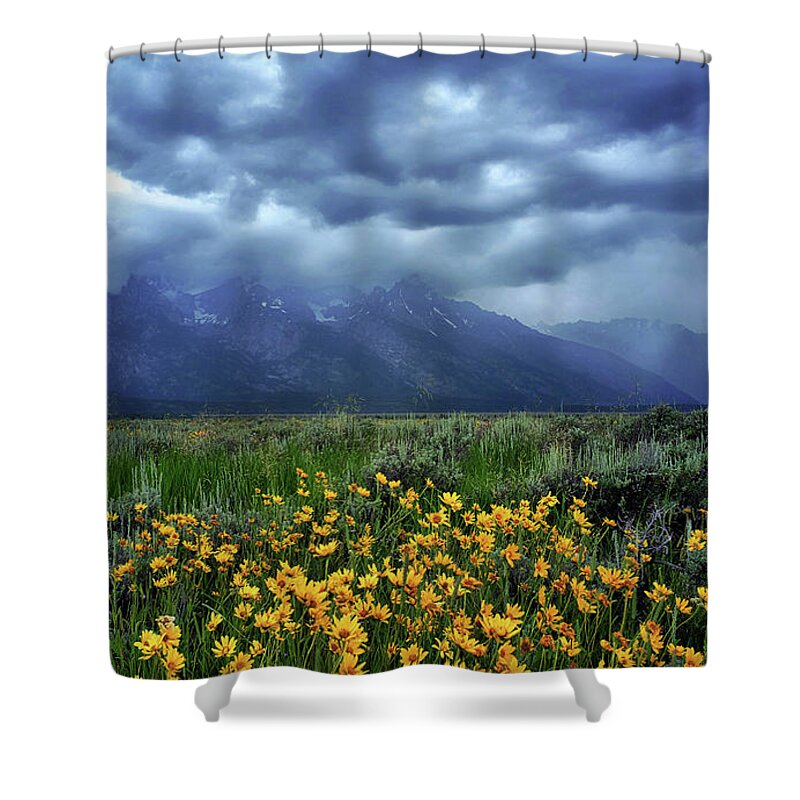 Daisies Shower Curtain featuring the photograph Grand Tetons #6 by Hugh Smith