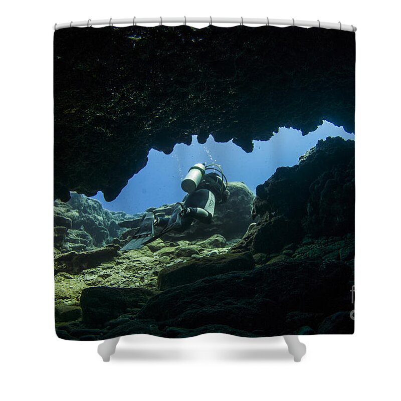 Mediterranean Shower Curtain featuring the photograph Mediterranean sea caves #6 by Hagai Nativ