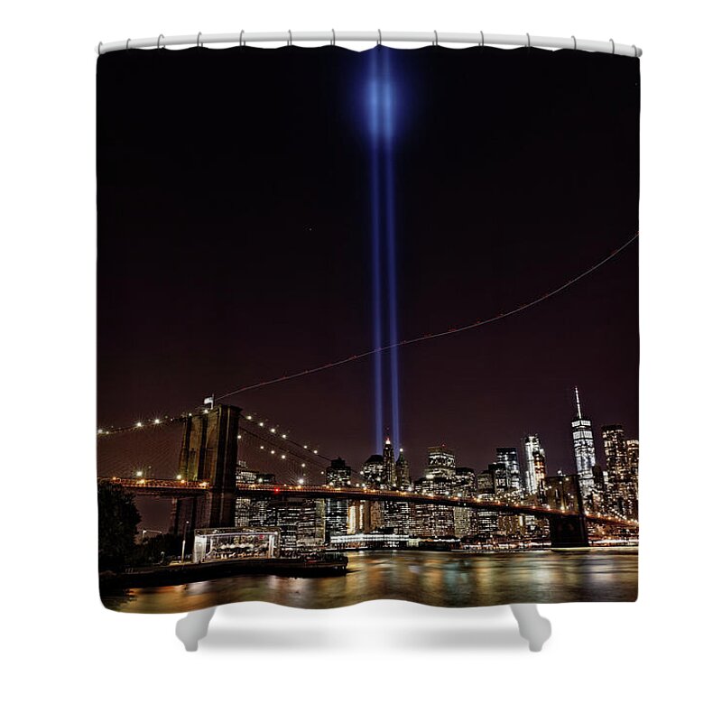 New York Skyline Shower Curtain featuring the photograph New York Skyline 9/11 Memorial #6 by Doolittle Photography and Art