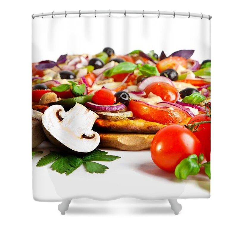 Pizza Shower Curtain featuring the photograph Pizza #6 by Mariel Mcmeeking