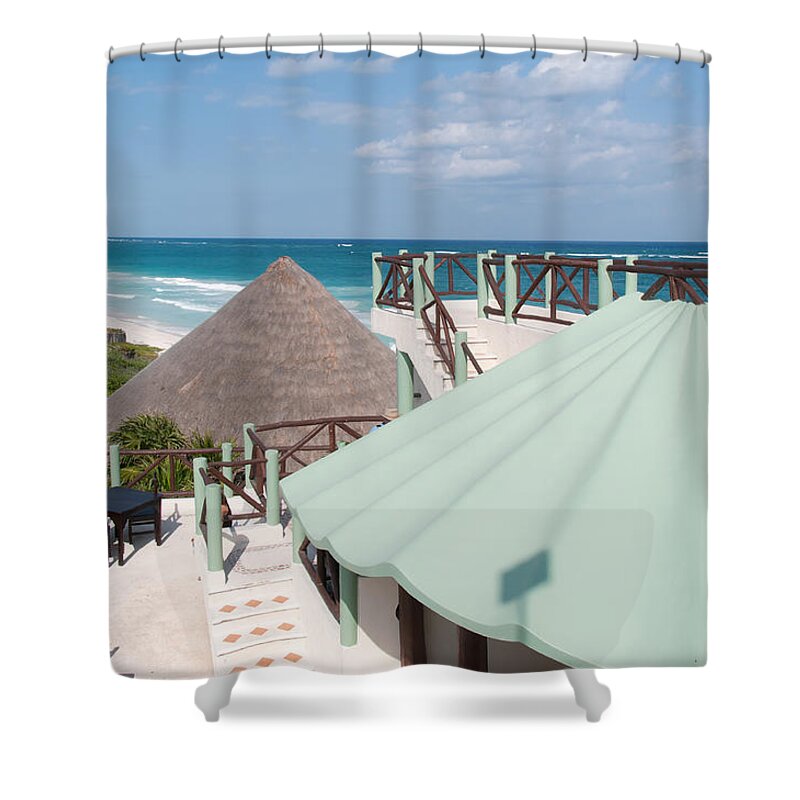 Mexico Quintana Roo Shower Curtain featuring the digital art Sian Ka'an Biosphere #6 by Carol Ailles
