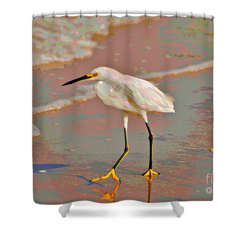 Snowy Egret Shower Curtain featuring the photograph 6- Snowy Egret by Joseph Keane