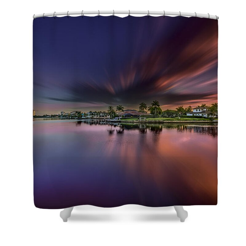 Naples Shower Curtain featuring the photograph Sunrise at Naples, Florida #6 by Peter Lakomy