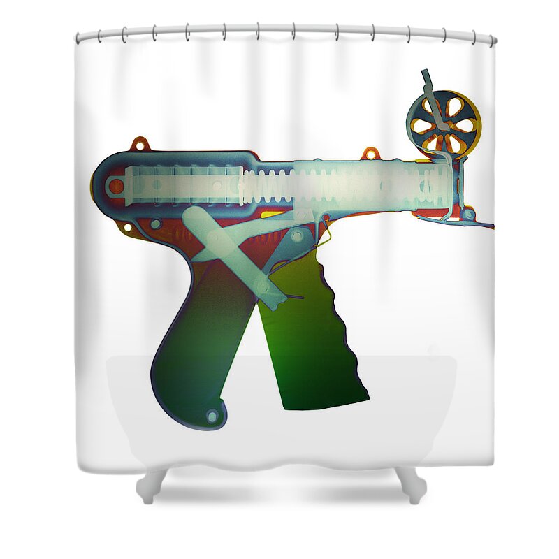 X-ray Art Shower Curtain featuring the photograph X-ray Ray Gun #5 #6 by Roy Livingston