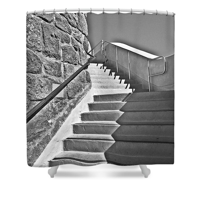 Black And White Shower Curtain featuring the photograph 60/40 by Brad Hodges