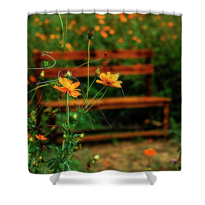 Kelsang Shower Curtain featuring the photograph Galsang flowers in garden #61 by Carl Ning