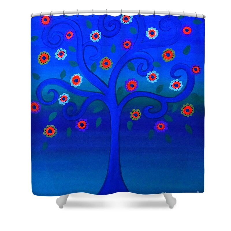 Tree Shower Curtain featuring the painting Tree Of Life #62 by Pristine Cartera Turkus
