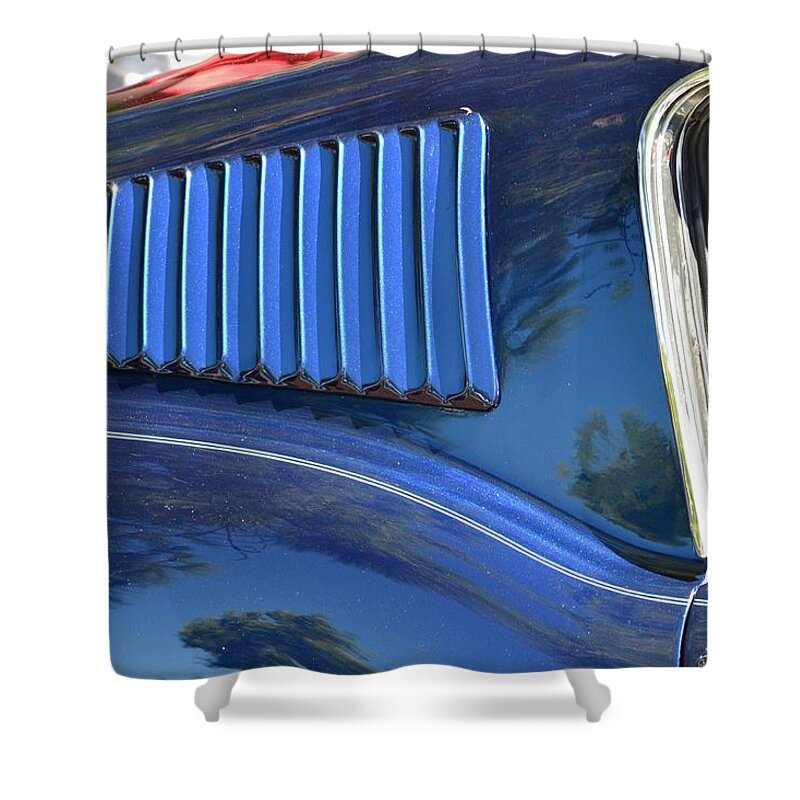  Shower Curtain featuring the photograph 67-68 Mustang Fastback Detail by Dean Ferreira